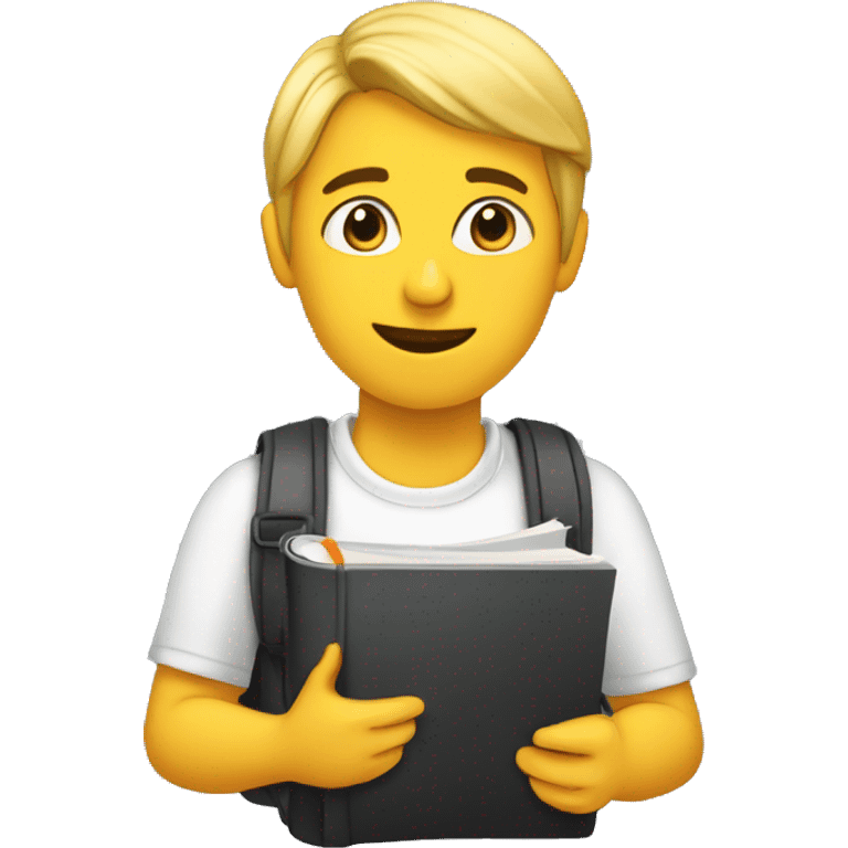 student with the notebook self-study emoji