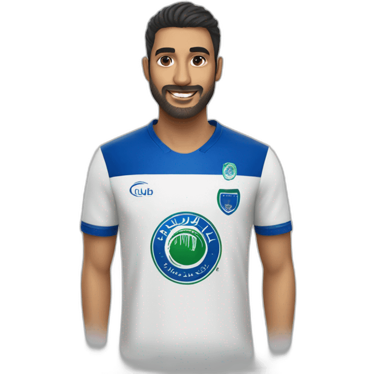 Saudi person wearing T-shirt,saudi Al Hilal club emoji