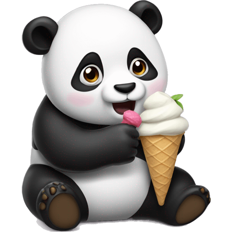 Panda eating ice cream emoji