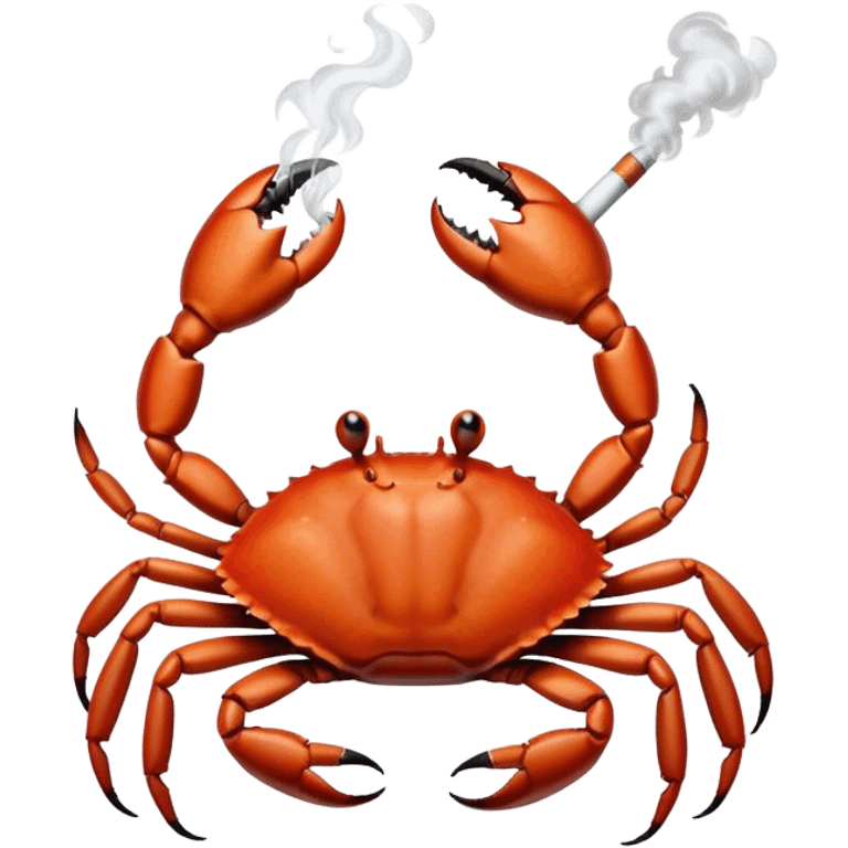 Crab smoking cigarette emoji