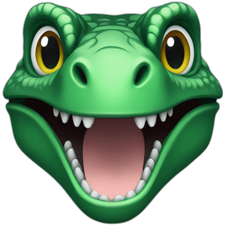 dark green smiling raptor head emoji