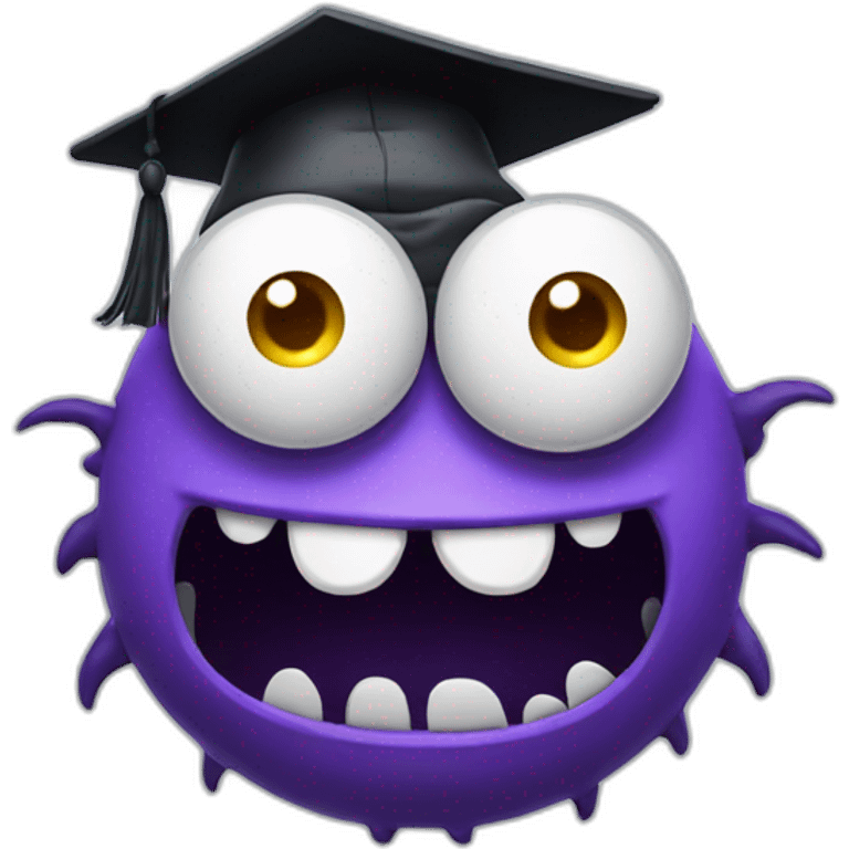 monster with glasses and with mortarboard on its head emoji