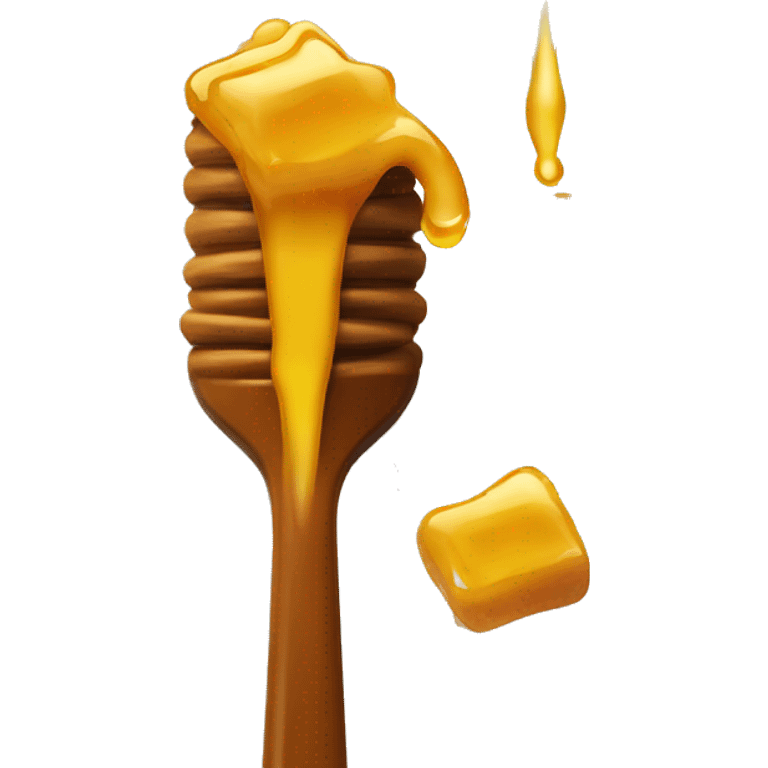 Angled honey dipper dripping honey emoji