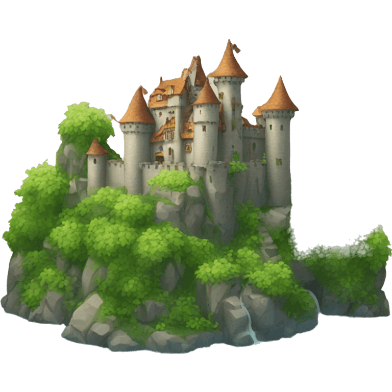 castle with plants emoji