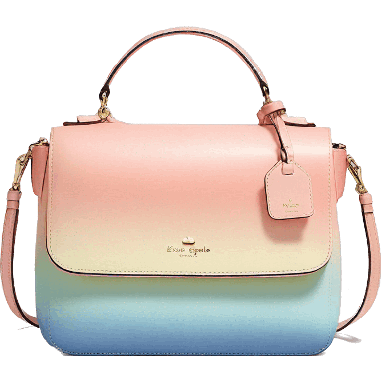 Realistic pastel ombre Kate Spade satchel purse without strap. emoji