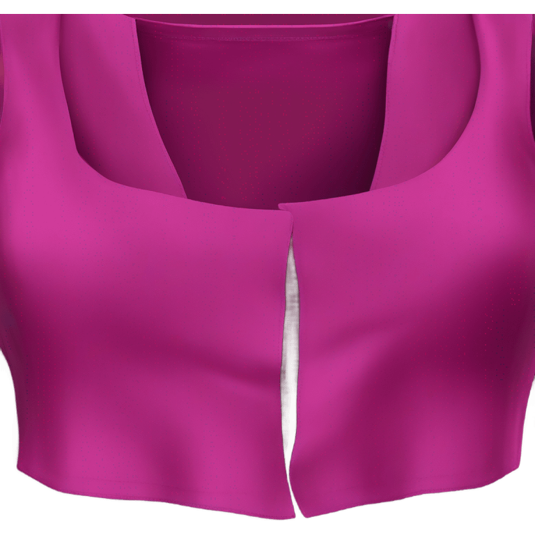 Realistic magenta cut out silk crop top blouse. emoji