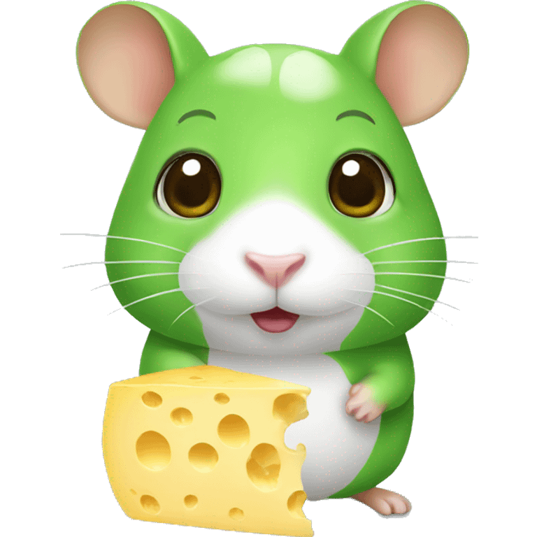 green hamster with cheese emoji