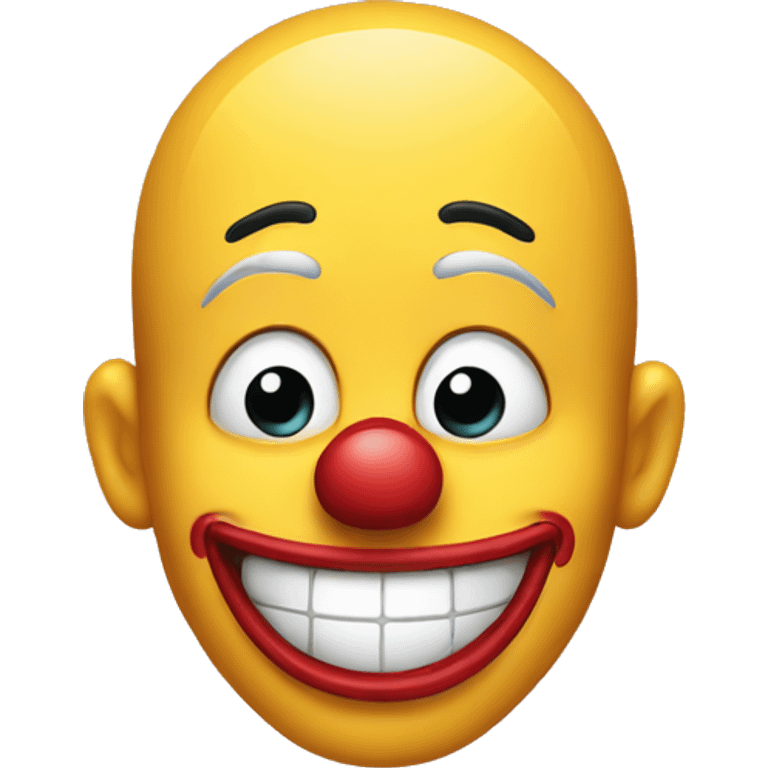 Clown emoji smiling with tear running down face emoji