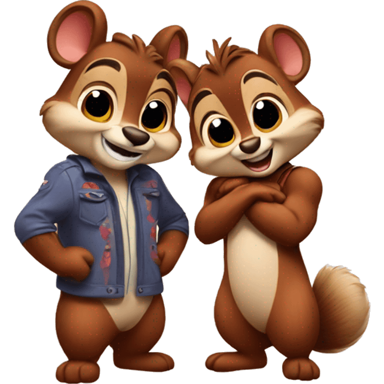 Chip and dale in love emoji