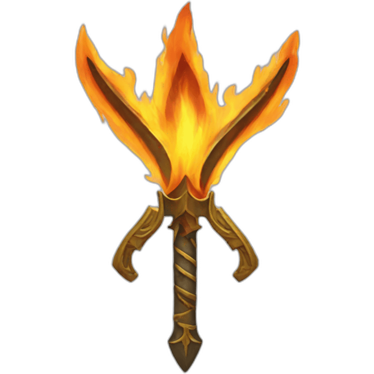 flame shaped as a ukrainian trident emoji