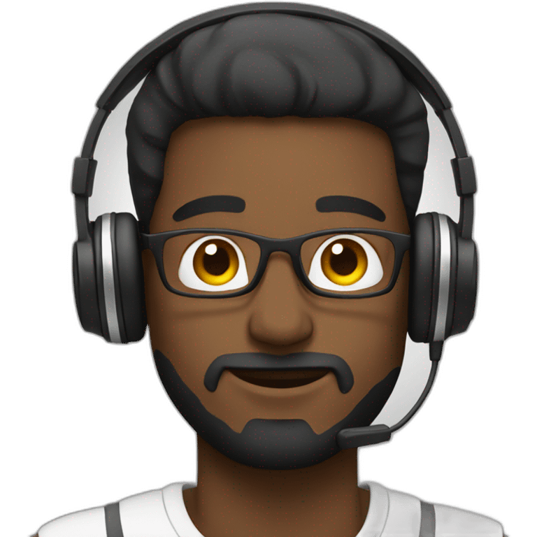 Man relaxing with headphones on emoji