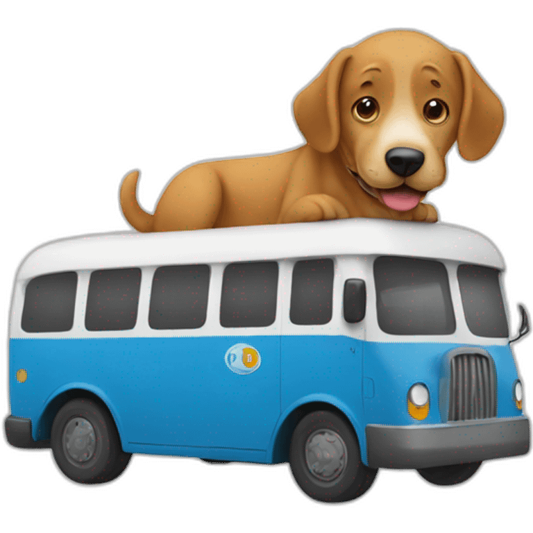 Un chien sur un bus emoji