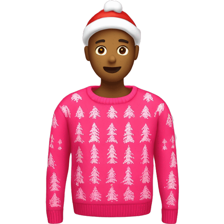 Pink and red christmas sweater emoji