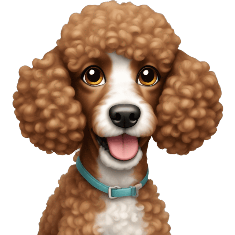 Poodle-girl dog, very cute, red-brown hair emoji