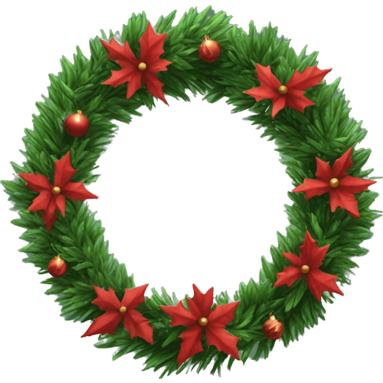 Realistic Christmas wreath emoji