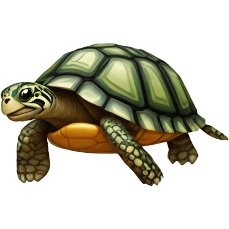 Turtle with a tiger on its shell emoji