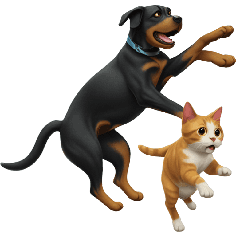 dog chasing cat up tree emoji