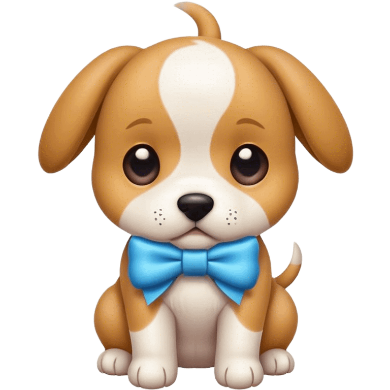 Puppy dog making a bow emoji