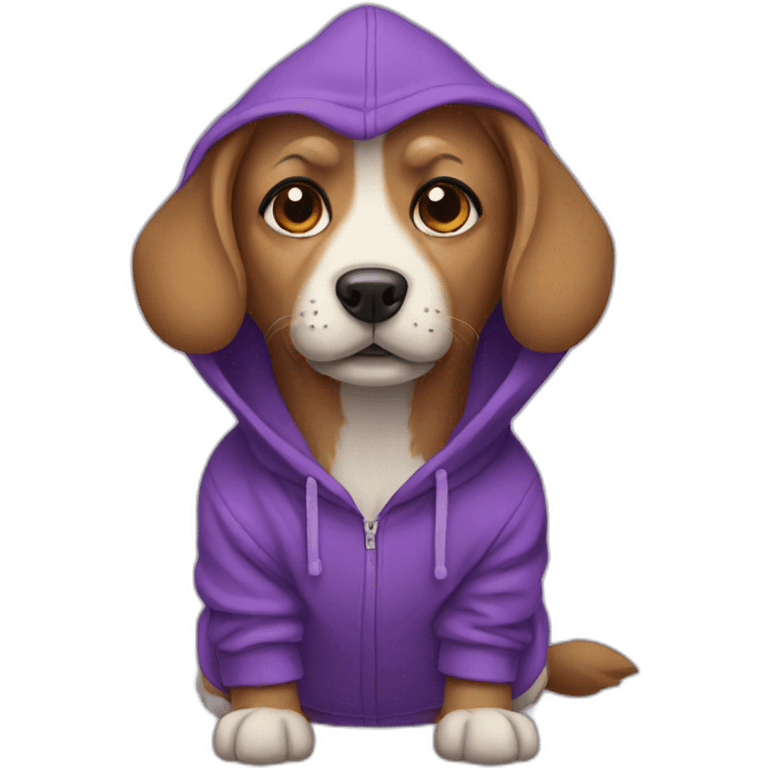 dog with purple hoodie emoji