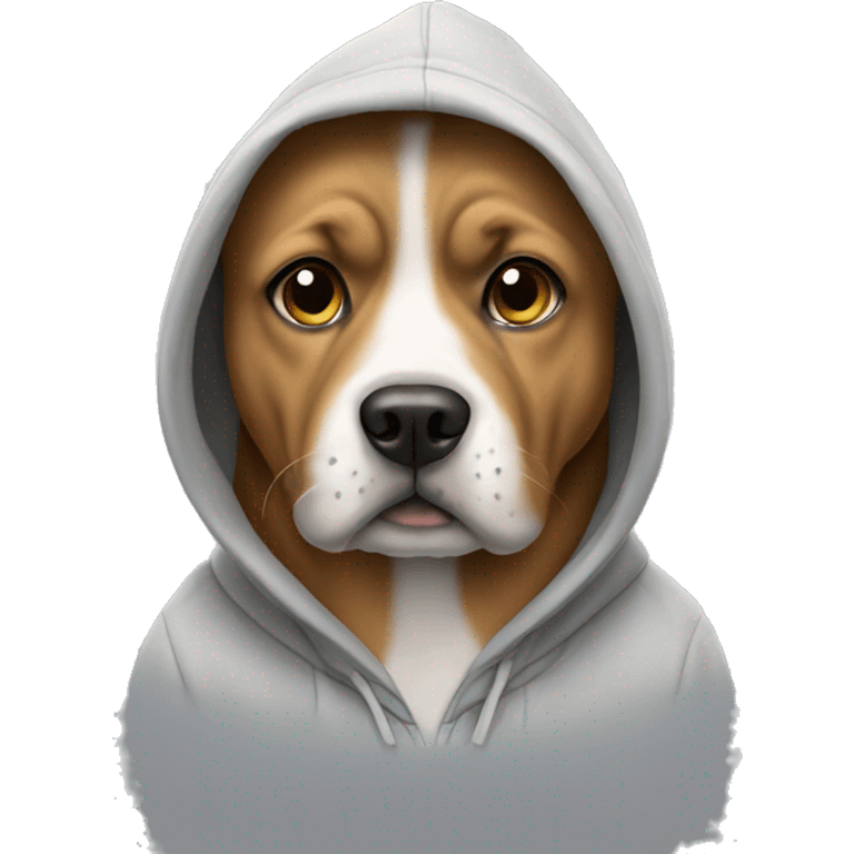 Dog wearing a hoodie emoji