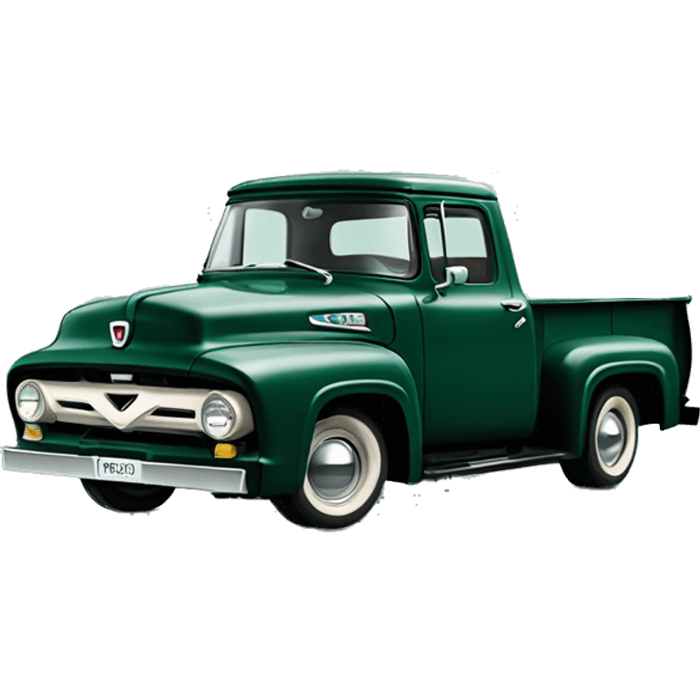 Dark green 1956 Ford F100 Truck emoji