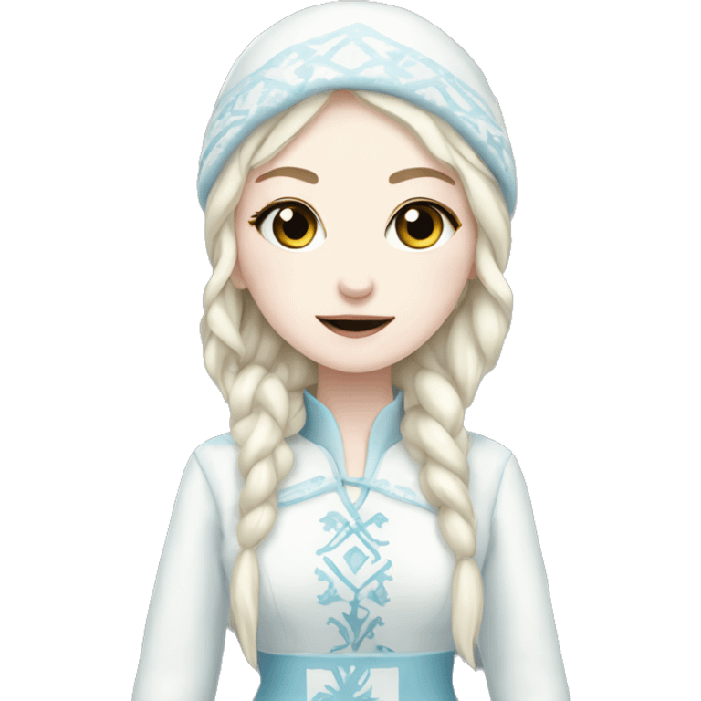 pale skin Snow Maiden full body emoji