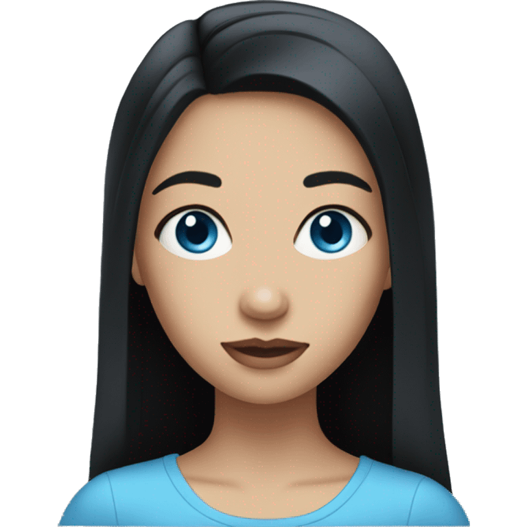 Girl with black hair and blue eyes  emoji