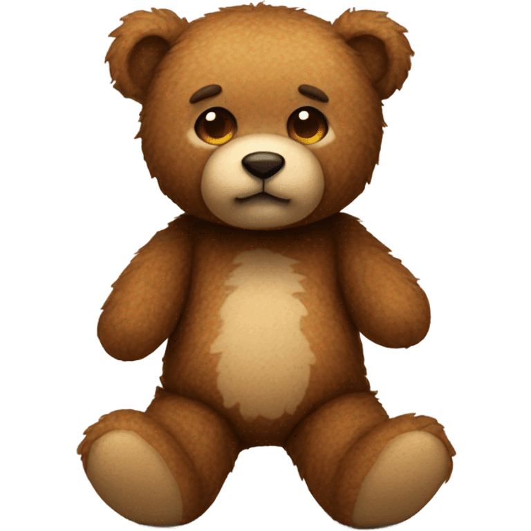 A cute bow brown color teddy texture  emoji