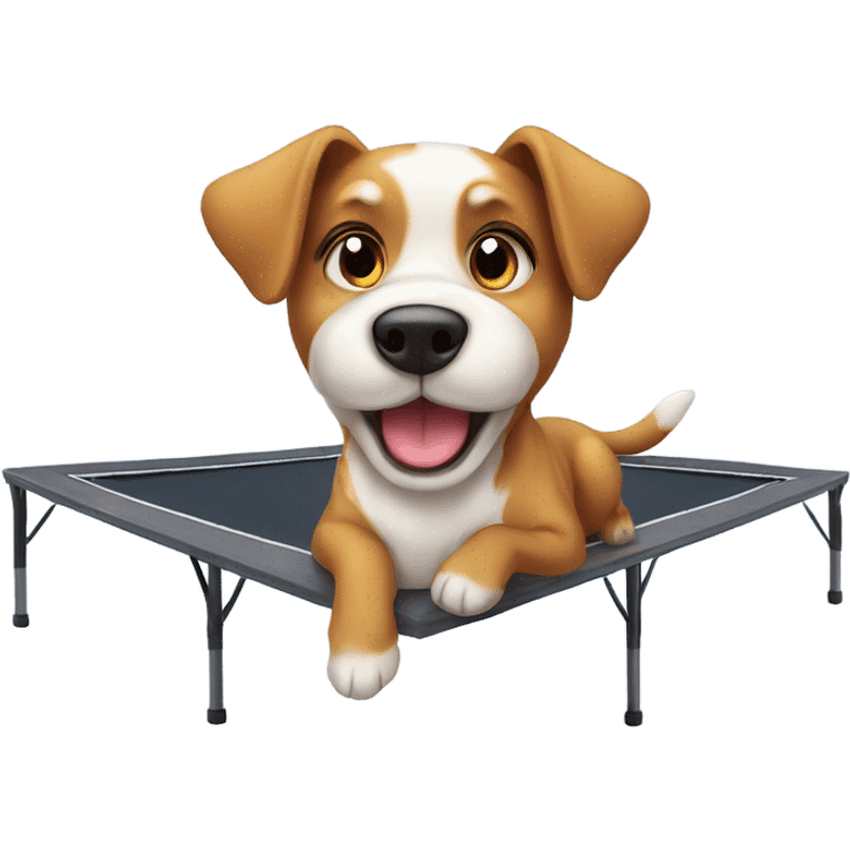 Cute dog on trampoline emoji