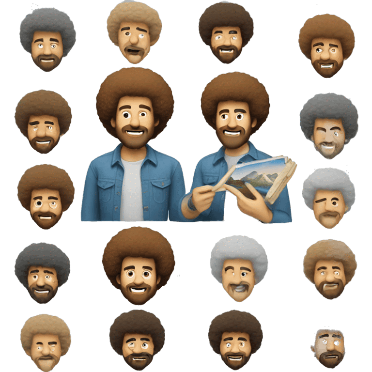 Bob Ross painting emoji