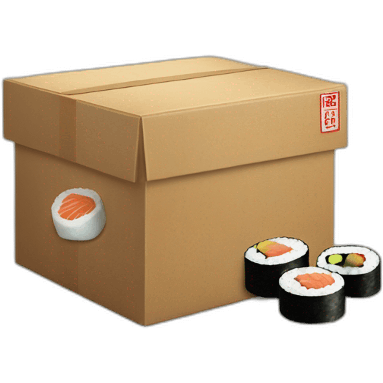 box set up as a trap with a sushi roll as the bait emoji