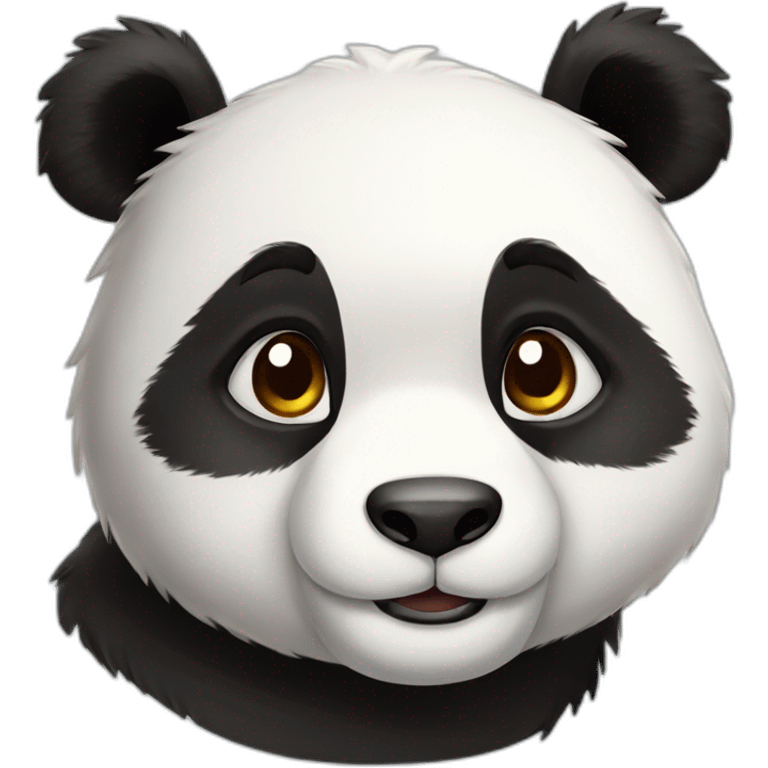 Panda roux sur un panda emoji