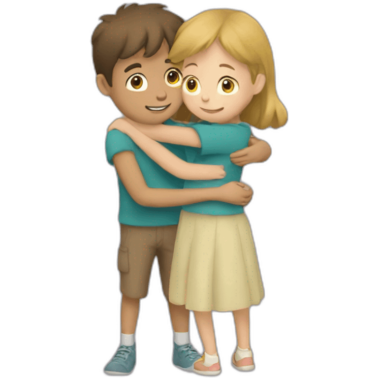 Boy and girl hug emoji