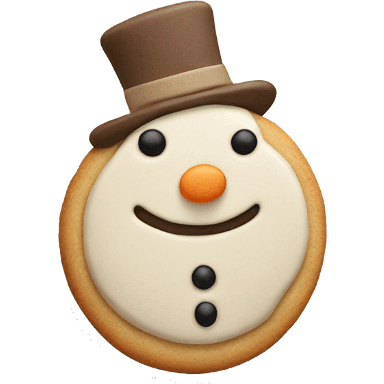 beige neutral snowman cookie emoji