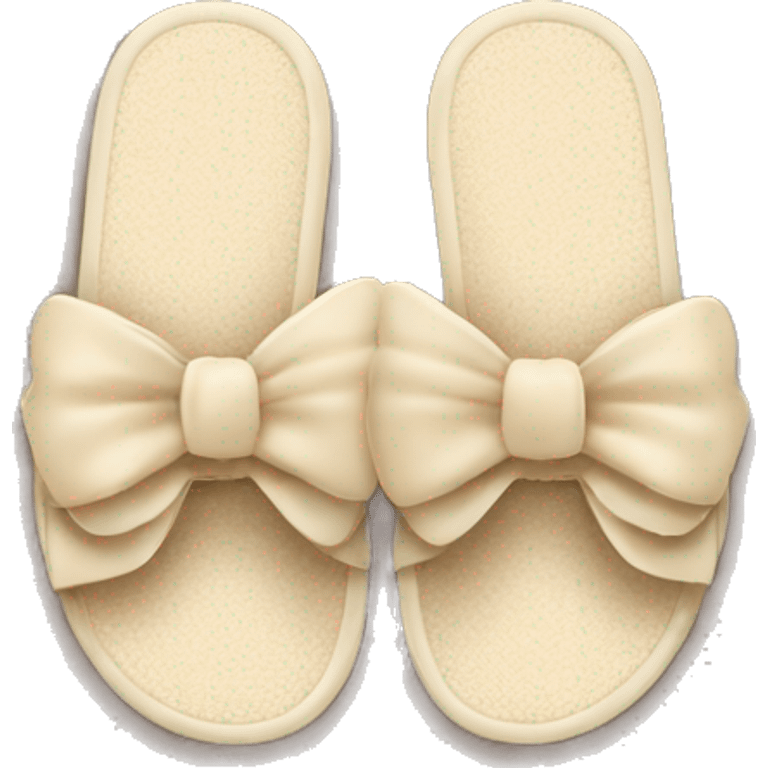 beige beach slipper with bows emoji