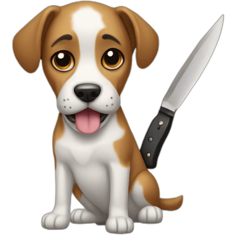 dog with cuchillo emoji