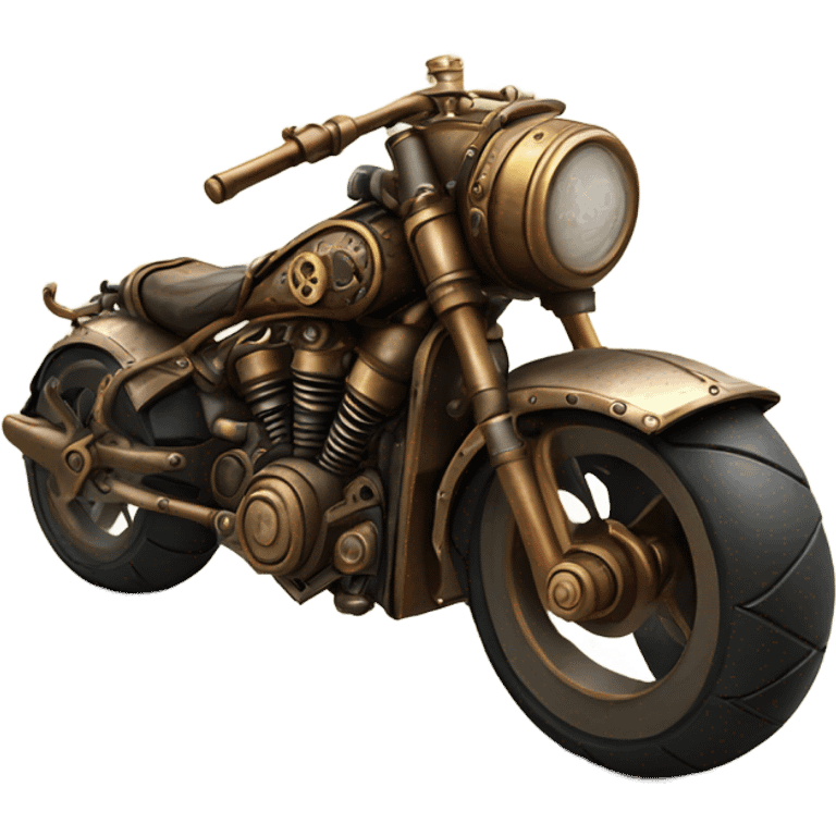 steampunk motorbike rear emoji