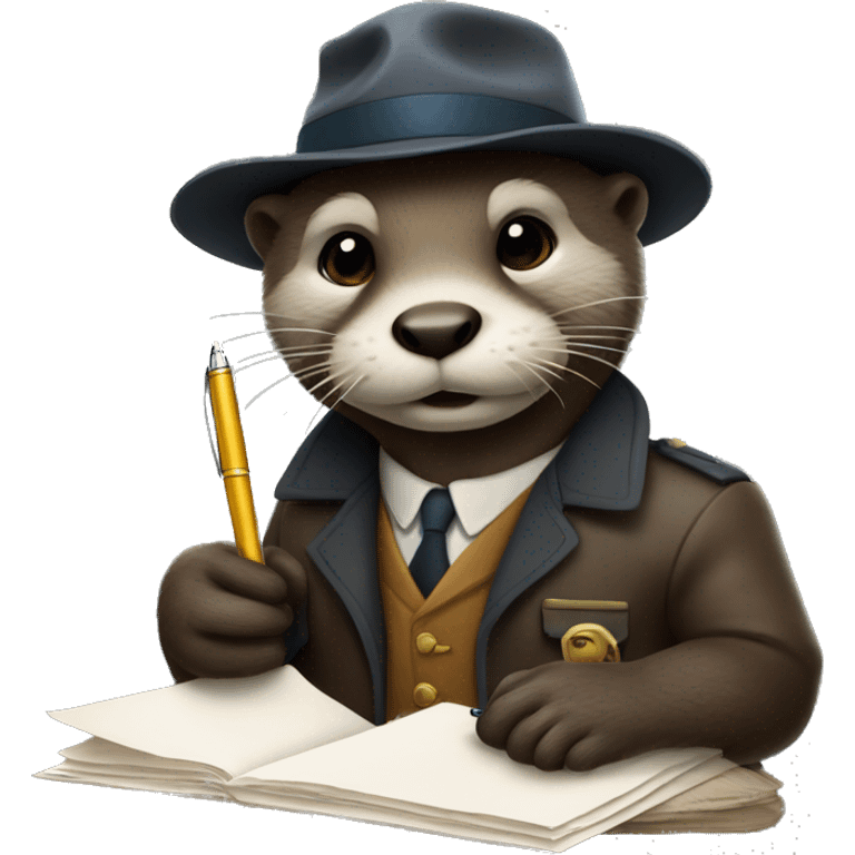 otter detective with pen and paper emoji