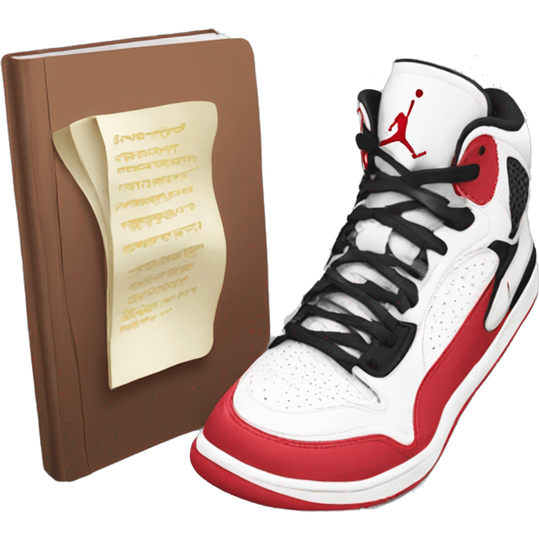 Jordan sneakers and textbook emoji