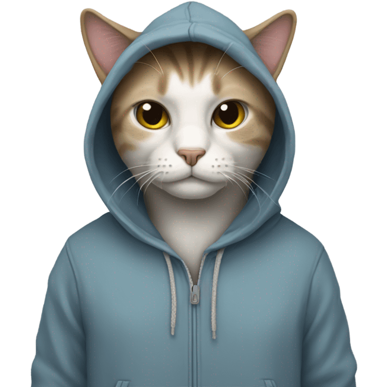 Cat wearing a hoodie  emoji