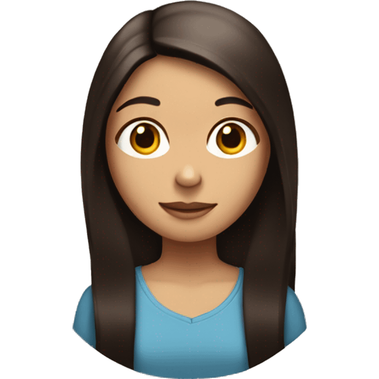 girl with dark brown long straight hair with monkey on her shoulder  emoji