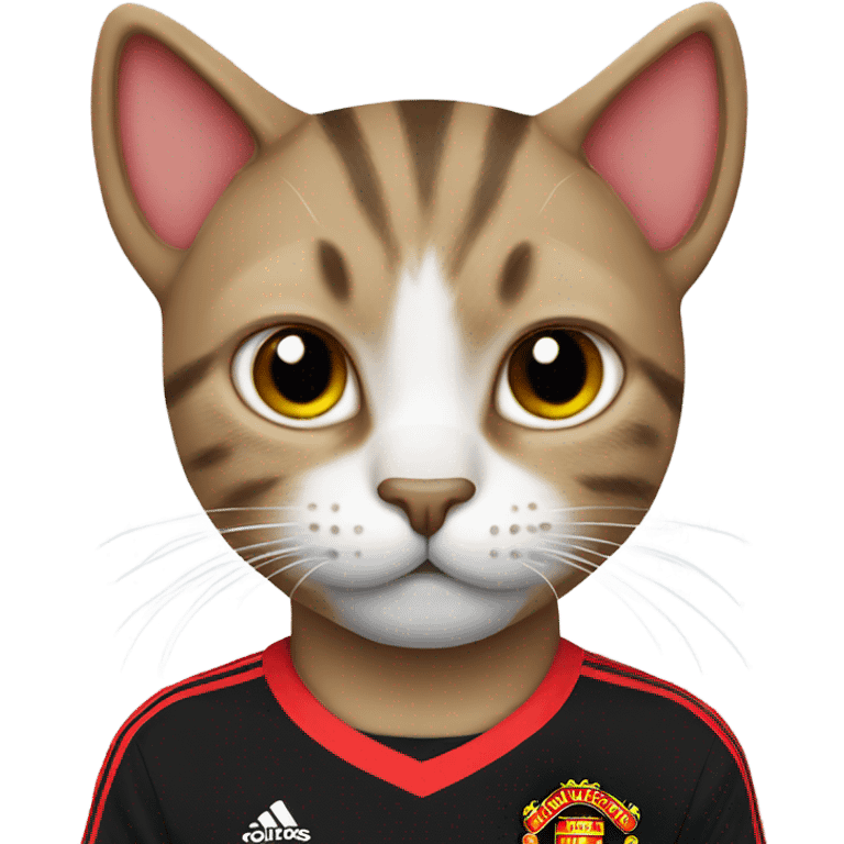 Cat with Manchester United shirt emoji