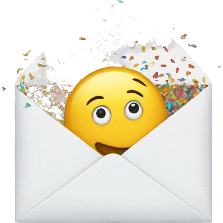 An envelope with confetti 
 emoji