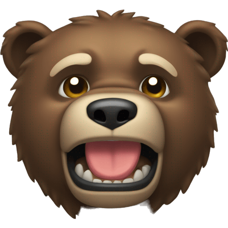 Urso musculoso comendo verdura emoji