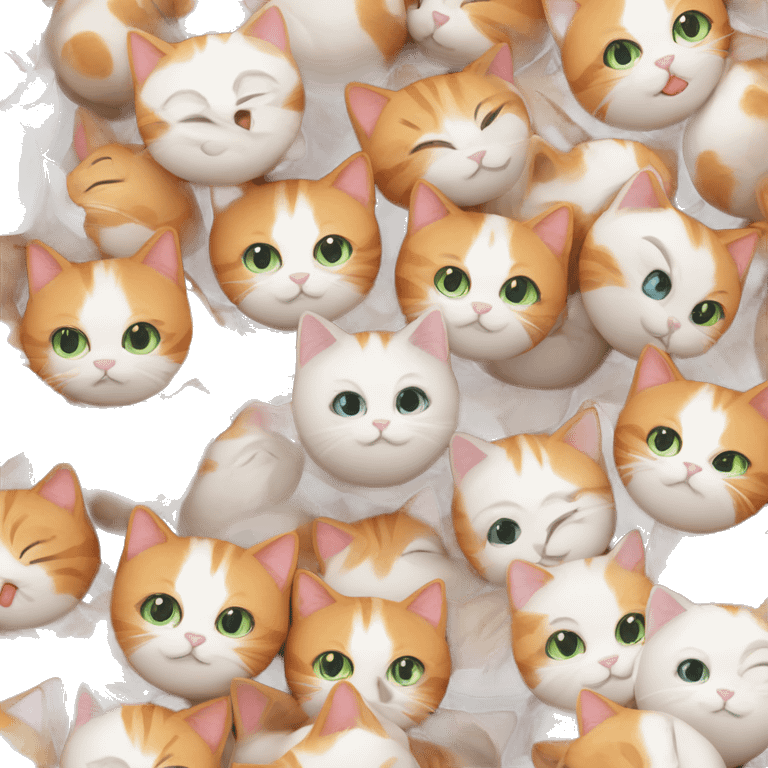 Ginger and white cat in a ball emoji