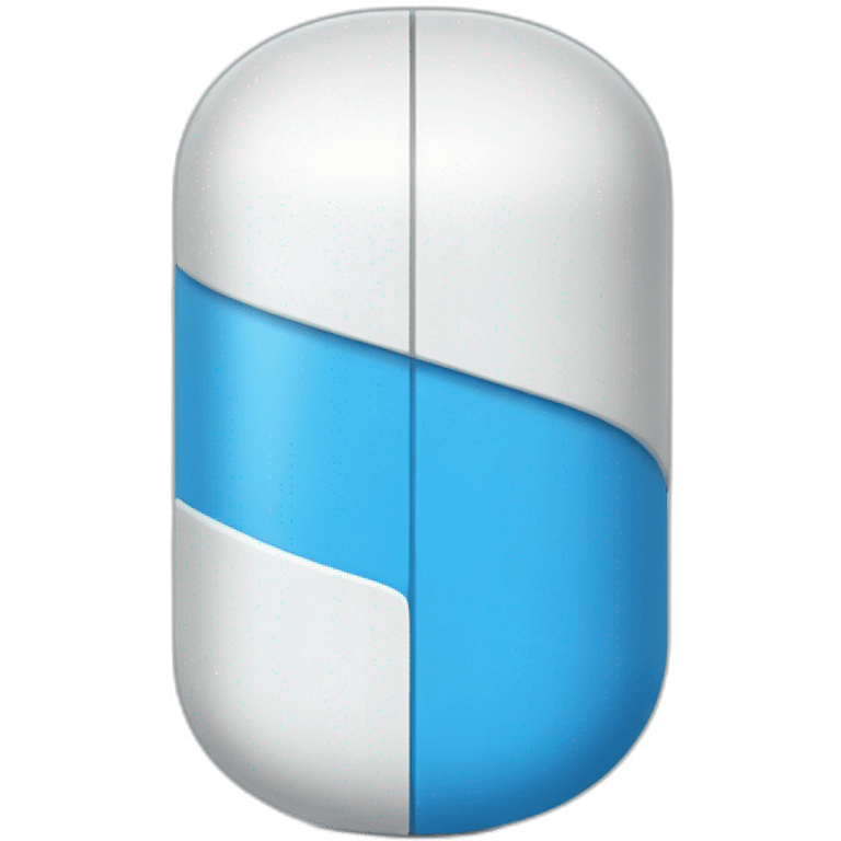 blue and white bi color pill open midle emoji