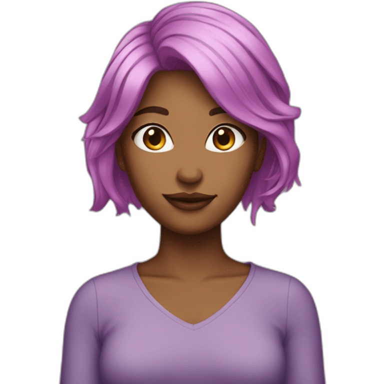 woman pink purple hair emoji