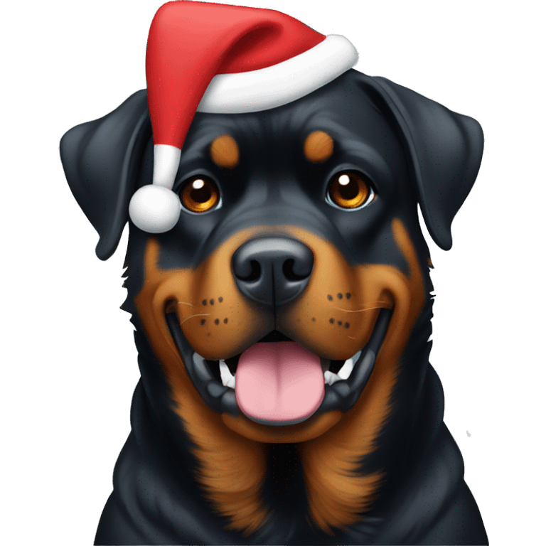 Rottweiler wearing Christmas jumper  emoji