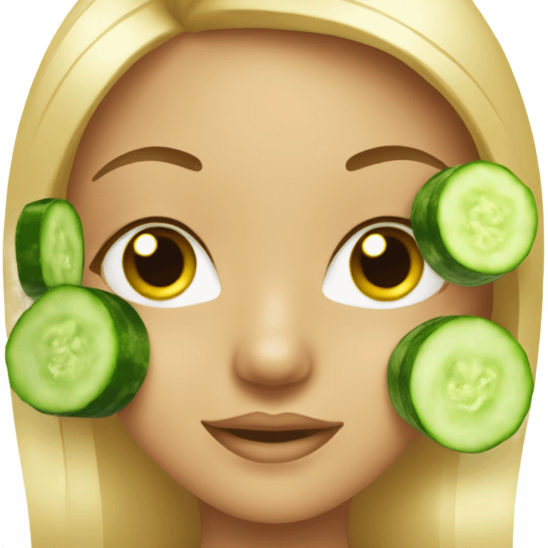 A girl with cucumber spa on her eyes  emoji