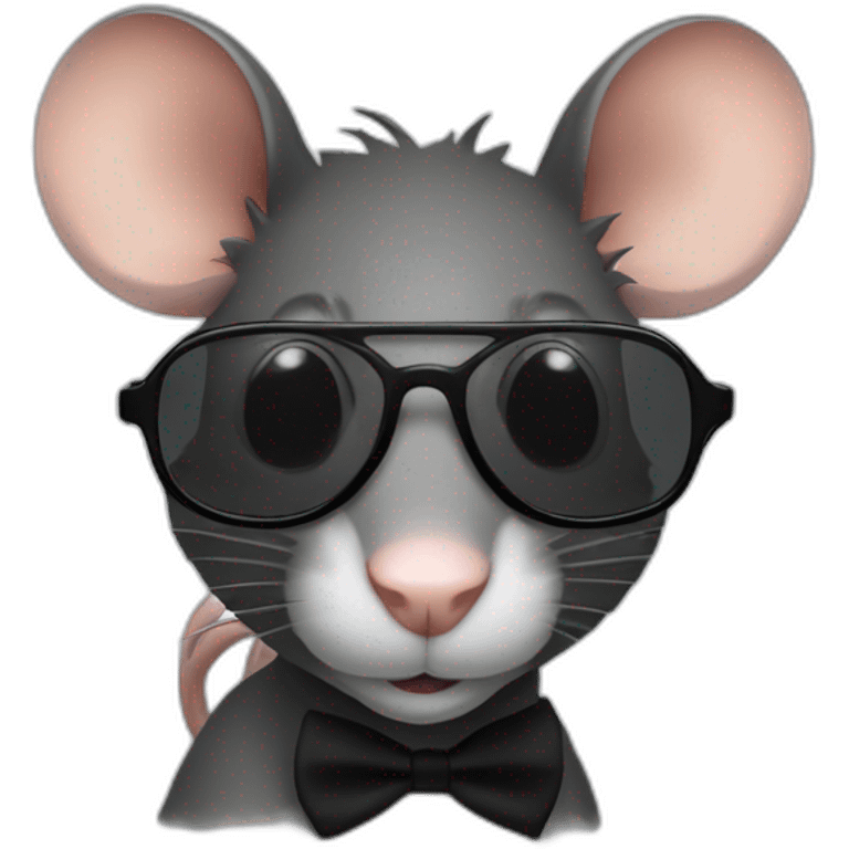 Rat s'appelant Arthur avec des cheveux noir et des lunettes  emoji